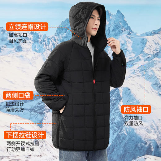 棉小伙【经典版长款棉衣】 天然棉花保暖棉衣  男女同款  连帽防风  可机洗不变形  休闲宽松兼容性强 有厚款可选 商品图1