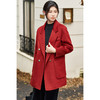 剩M/L/XL/XXL 100%全羊毛大衣 轻暖不软塌 显白优雅 结婚/酒席/出游适穿 米思阳2025冬季新款高端双面呢大衣休闲减龄西装外套女3924 商品缩略图1