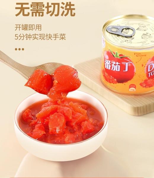 无添加-新疆冠农番茄丁~自然成熟，去皮纯番茄块，无人工色素成分，无防腐剂，口感新鲜，宛如现摘一般。无论炒菜还是烧汤，都别具风味。 商品图10