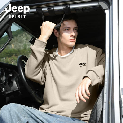jeep情侣复古卫衣丨怀旧随性 舒适体感 圆领套头运动上衣 商品图4