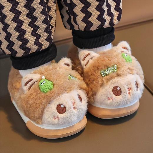 儿童冬季棉拖鞋女童毛绒家居室内拖鞋男宝宝包跟保暖棉鞋【WG24531】 商品图0