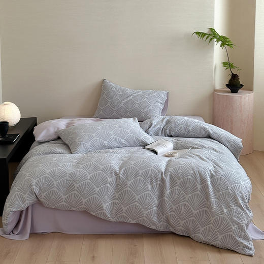 【三层纱提花四件套】全棉三层纱四件套色织大提花床品件套水洗柔软床品 商品图2