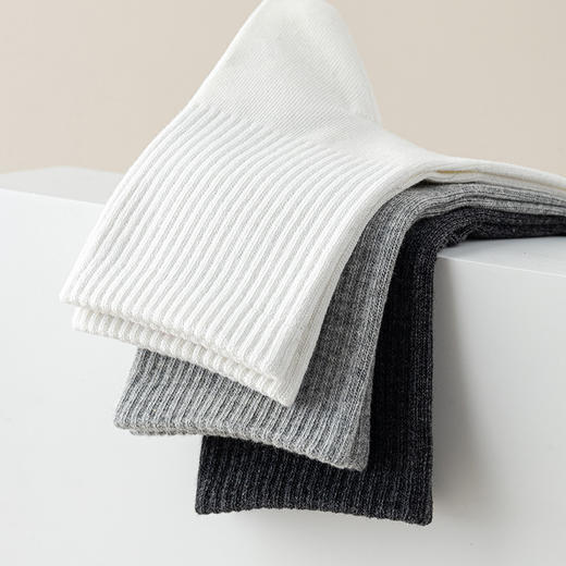 【直角纯色男精梳棉袜】直角纯色男士长筒袜秋冬保暖无骨男精梳棉袜子透气袜 商品图3