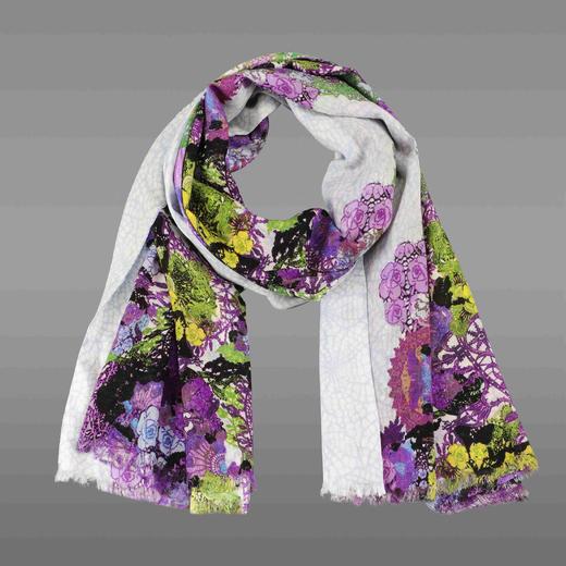 桑蚕丝精纺澳毛双面围巾 商品图1