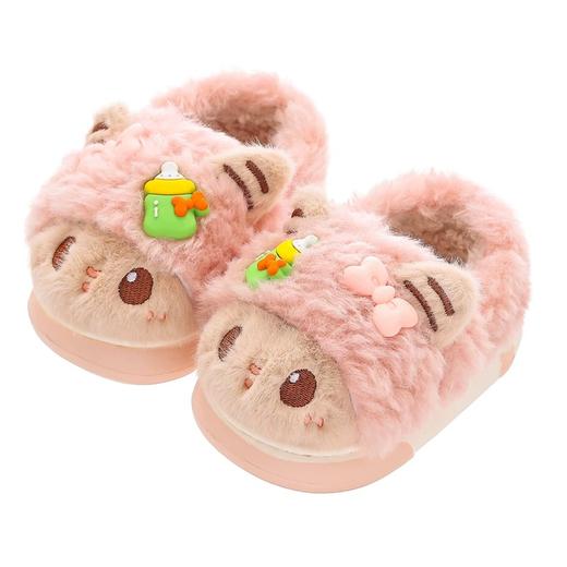 儿童冬季棉拖鞋女童毛绒家居室内拖鞋男宝宝包跟保暖棉鞋【WG24531】 商品图5
