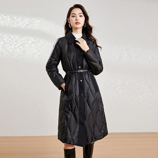 【高货kbnq】全新升级【铂金会员873/天猫1189/差价316】(01844) 洛诗琳冬季新款防寒保暖90白鸭绒设计感中长款羽绒服 商品图1