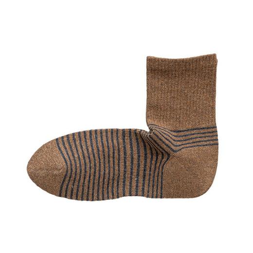 【直角条纹男精梳棉袜】男士直角长袜条纹秋冬厚款袜子高含棉长筒袜无骨保暖 商品图7