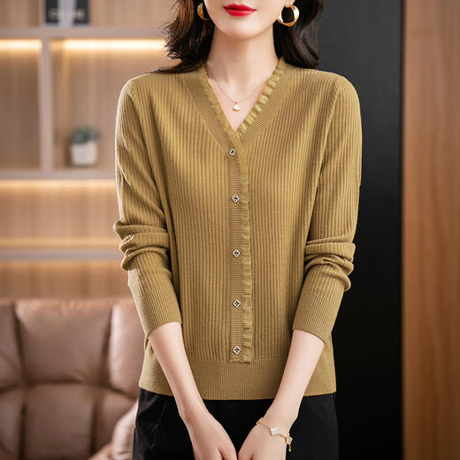 秋季新款 【套头宽松长袖毛衣外穿】大码妈妈时尚休闲洋气针织衫  商品图3