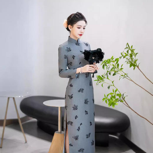 新款2024秋冬长袖提花混纺面料WX 商品图4