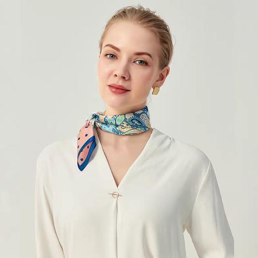 喜得宝小方巾53cm*53cm 桑蚕丝素绉缎方巾礼品定制 商品图8