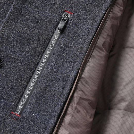 【可脱卸羽绒内胆】【新款DLC】大依优型品质双面呢羊毛呢大衣翻领外套商务夹克男宽松加肥加大码上衣胖子正装休闲 商品图5