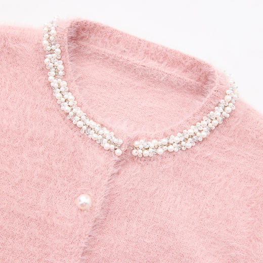 西遇重工镶钻圆领针织开衫女新款千金风高级感毛衣外套14342656 商品图5