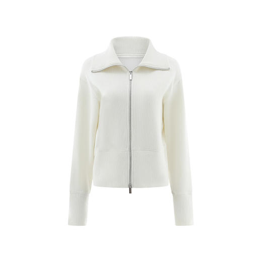 【大牌品质】女士双开拉链轻奢气质开衫外套 秋冬款棉柔保暖亲肤竖条显瘦休闲外套 商品图4