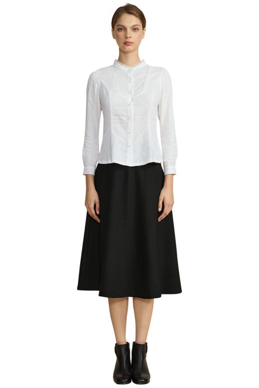 VIVIAN LIU薇薇安刘R2443002初秋女装新款花边单排扣修身外搭衬衫 商品图5