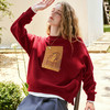 OLrain欧芮儿红色卫衣女秋季2024年新款减龄宽松圆领休闲风上衣 商品缩略图3