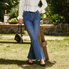 OLrain欧芮儿弹力喇叭裤女初秋2024年新款牛仔蓝休闲风百搭长裤 商品缩略图2