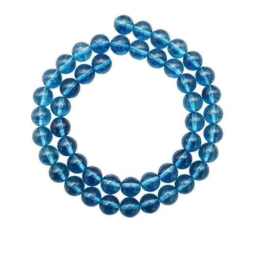 蓝色爆花水晶8mm珠料意卡米诺手串念珠单颗珠子散珠半成品 商品图0