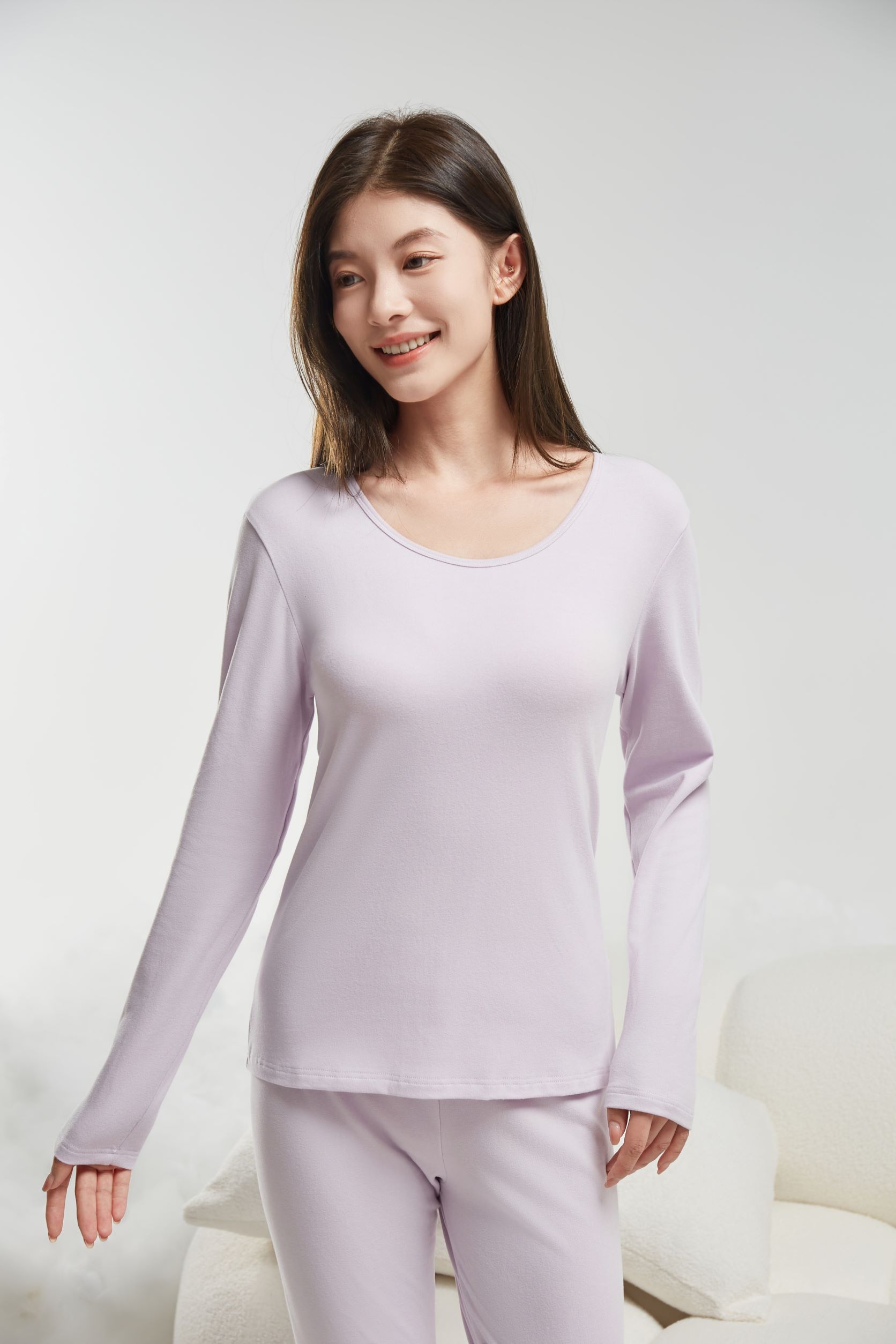 【Greengood绿嘉】B4F|绿嘉暖绒棉圆领女套装