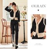 OLrain欧芮儿法式黑色毛衣外套女秋冬2022年新款修身拉链针织开衫 商品缩略图2