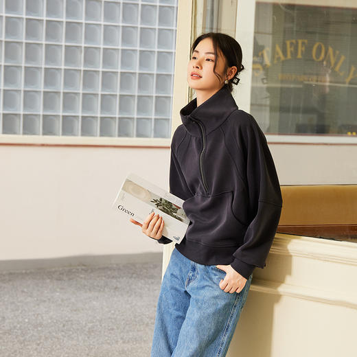 【大牌品质】奥地利兰精莫代尔330g加厚空气层卫衣 女士秋冬季牛奶蛋白防静电保暖防风立领卫衣 商品图2