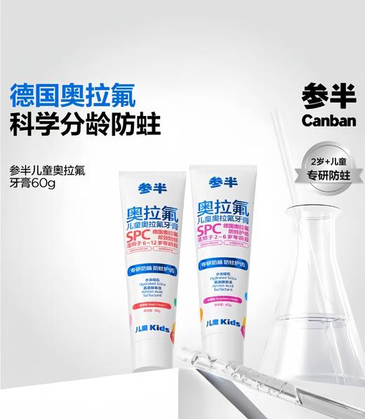 9楼母婴生活馆 参半儿童奥拉氟牙膏2-12岁适用60g含氟防蛀不可吞咽 吊牌价：29.9元 活动价：24.9元 商品图1