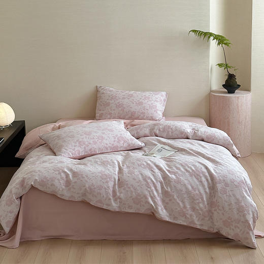 【三层纱提花四件套】全棉三层纱四件套色织大提花床品件套水洗柔软床品 商品图4