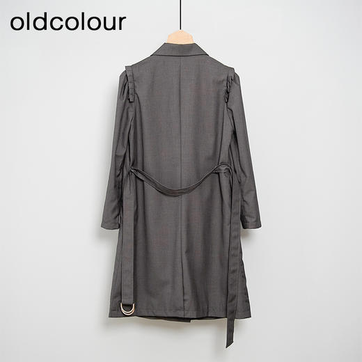 oldcolour春秋款灰色高级感气质通勤长袖西装连衣裙女GN31103877 商品图2