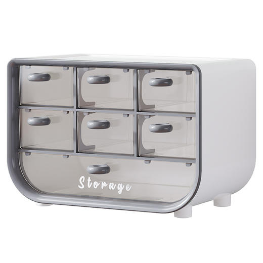 「抖音同款！多功能收纳盒」桌面多功能收纳盒学生宿舍化妆品文具大容量整理盒皮筋首饰透明盒 商品图4