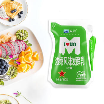 天润（TERUN）新疆特产 浓缩原味风味发酵乳低温酸奶礼盒装生鲜轻食180g*12袋 商品图0