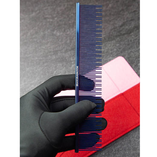 宠物猫咪梳 炫彩猫咪专用双齿梳长毛猫用排梳 GS19030 意大利BRAVURAGROOM 蓝色 紫彩 商品图4