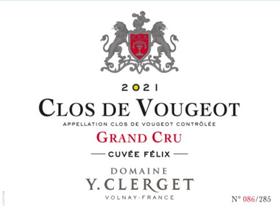 「跨境」2021柯莱氏酒庄伏旧园红葡萄酒 Y. Clerget Clos Vougeot Felix