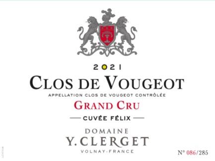 「跨境」2021柯莱氏酒庄伏旧园红葡萄酒 Y. Clerget Clos Vougeot Felix 商品图0