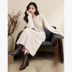 简约气质温柔高级感套装女秋季针织衫搭高腰半裙两件套V3742537