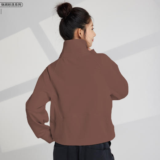 哈瓦塔 (砂洗)半拉链时尚宽松外套 H340133 商品图2