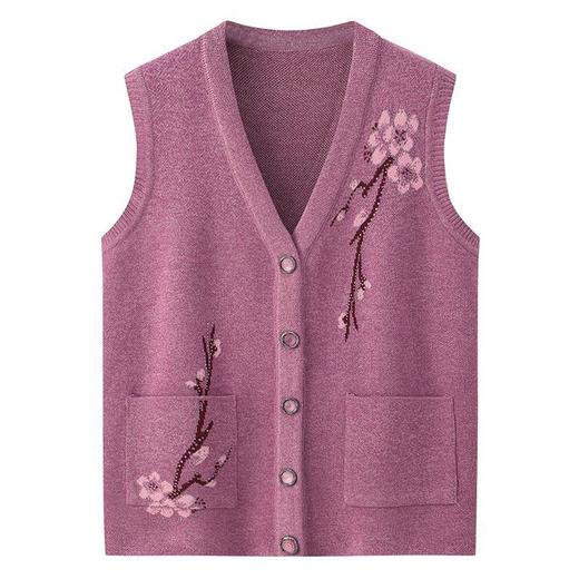 【老奶奶背心妈妈马甲】春秋老年人针织毛衣马夹 开衫中老年坎肩冬装  商品图6