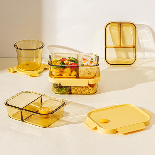 摩登主妇玻璃饭盒微波炉专用加热分隔保鲜盒上班族便当盒带饭餐盒 商品图4