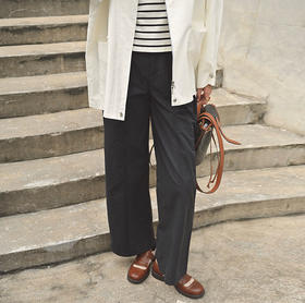 【顺丰包邮】02446 洛诗琳早秋进口棉高腰宽松复古显瘦直筒裤女570