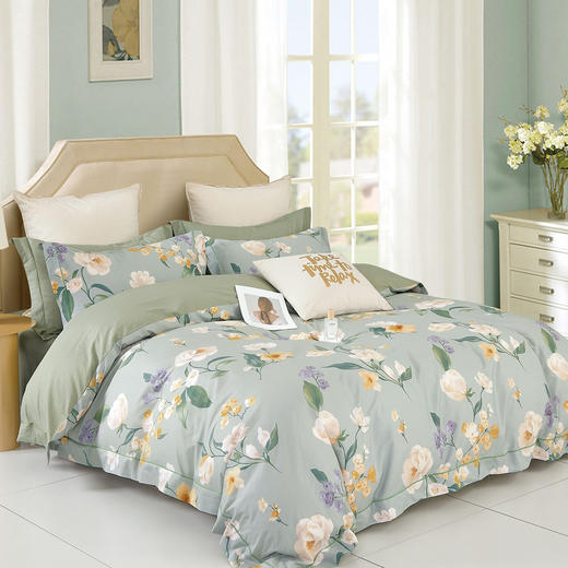 利路米纯棉四季可用典雅印花四件套盛夏之花 商品图0