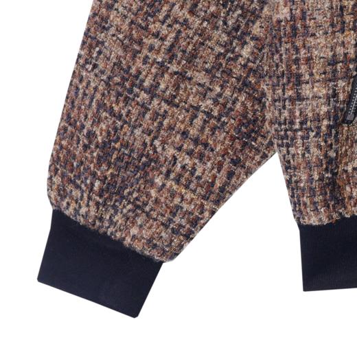 2433808秋冬季新款复古丝绒格纹棒球领休闲百搭夹克宽松潮流外套秋款 商品图3