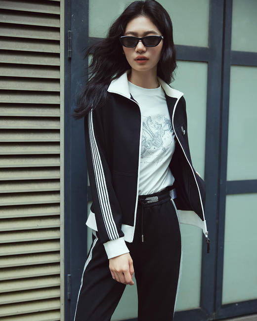 威雅/RARE 羊毛休闲外套直筒运动裤黑色女士休闲套装 商品图1