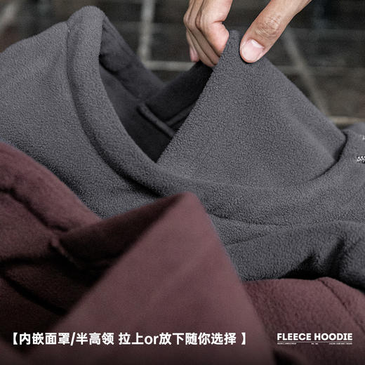 工装优选美式休闲摇粒绒巴拉克拉法连帽卫衣防风套头面罩上衣男秋 商品图3