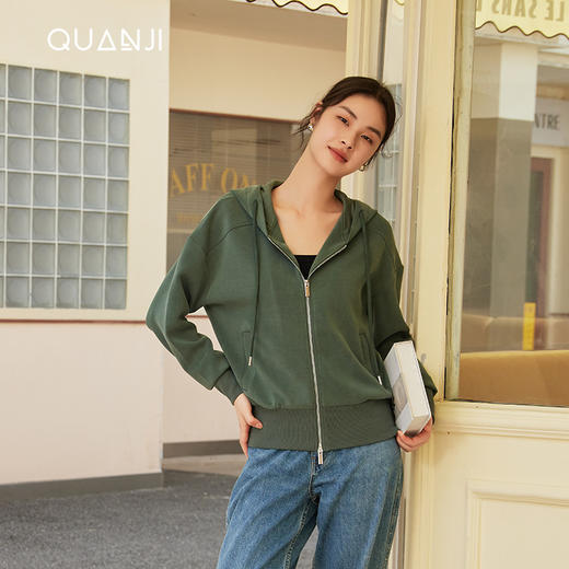 【大牌品质】奥地利兰精莫代尔330g加厚空气层外套 女士秋冬季牛奶蛋白防静电保暖防风立领卫衣外套 商品图3