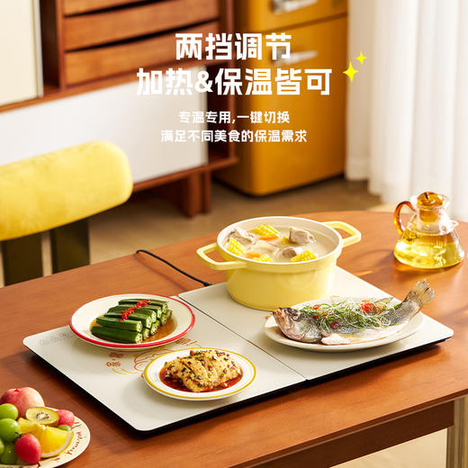*【双区无边界】大宇折叠暖菜板双区无边界饭菜保温板热菜板家用恒温餐桌垫 商品图1