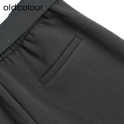oldcolour春秋款黑色简约气质休闲高腰直筒显瘦西装长裤女M32073220A 商品图3