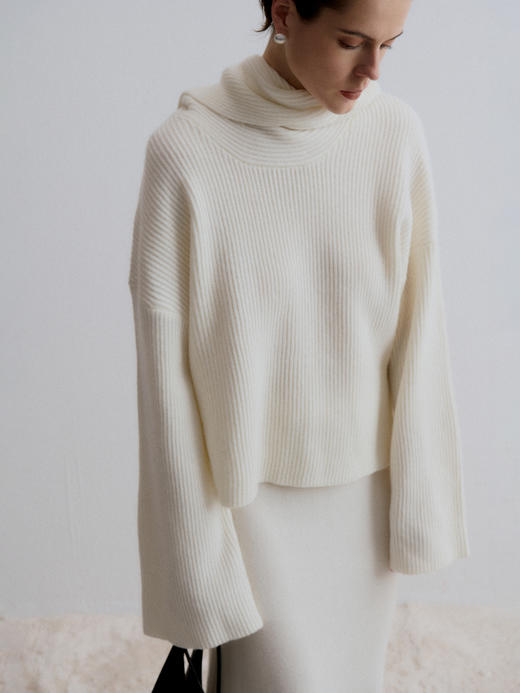 VC｜AW24067 Venus scarf knit top 针织 [ 棕 / 白 ] 商品图0