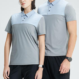 跃牌【跃LEAP-ACTIVE】系列 拼色冰丝男士polo衫短袖T恤上衣411A005