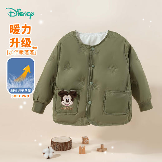 迪士尼【校服神器】24秋冬新款男童轻薄羽绒服米奇刺绣可内搭外穿外套ZD4DS028 商品图7