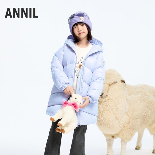 【御寒-5~5℃】女童纯真净色羽绒外套冬季新款安奈儿童装实体店同款AG445807 商品图0