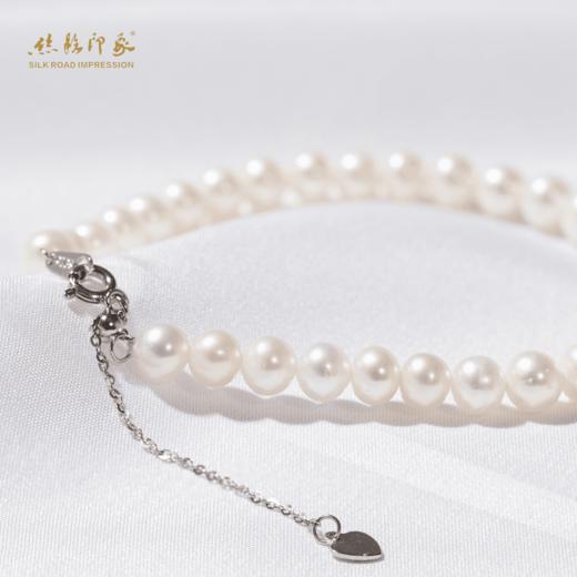 百搭优雅简约气质时尚素款珠宝珍珠手链5-6mm淡水珍珠银s925镶嵌近圆 商品图1