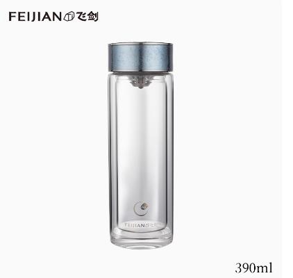 飞剑纯钛抗菌玻璃杯双层隔热高档便捷泡茶水分离（星空蓝） 商品图5
